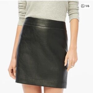 NEW J. Crew Black Vegan Leather Mini Skirt Size 10